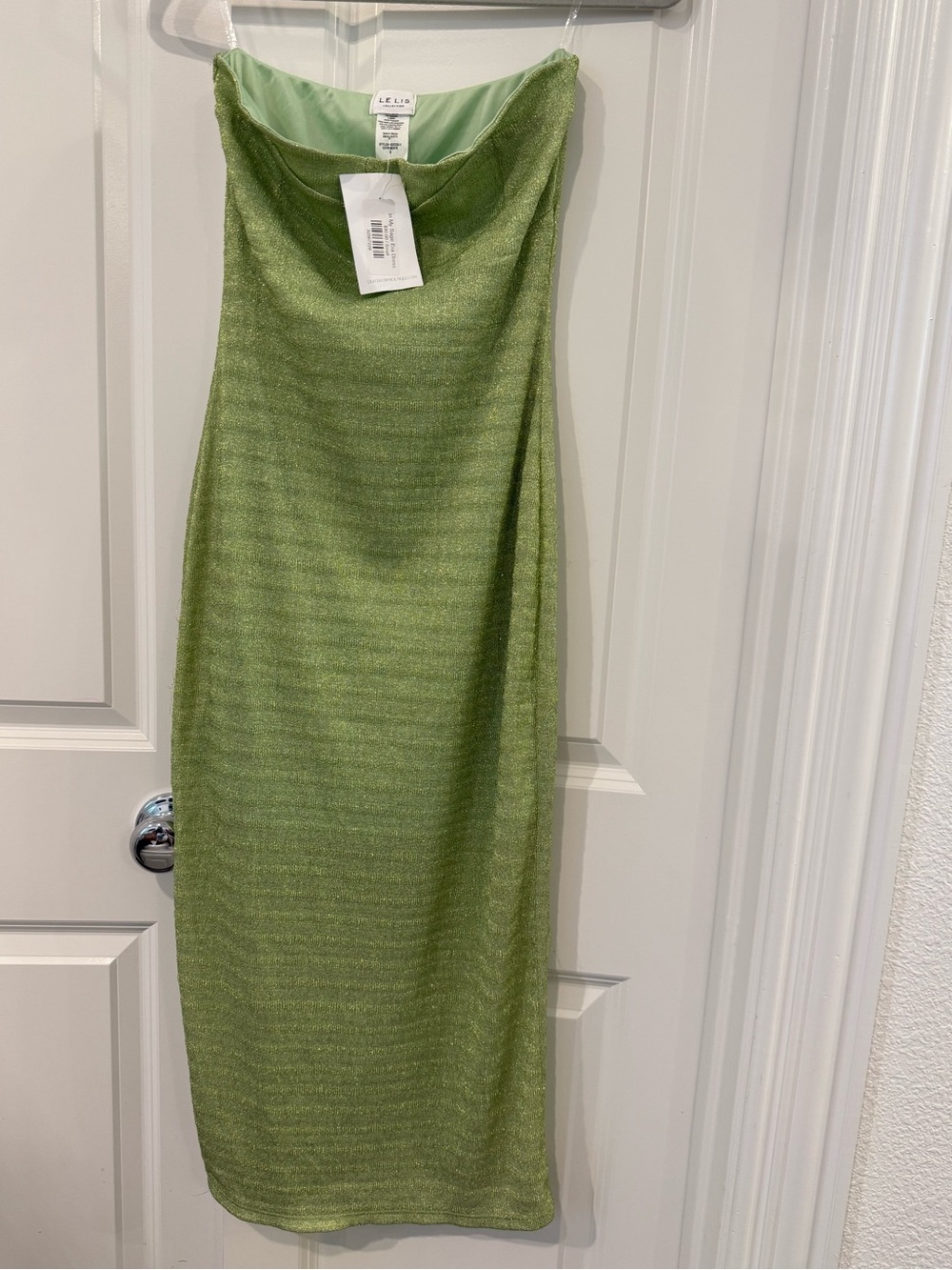 Le Lis Strapless Bodycon Lime Green Dress New